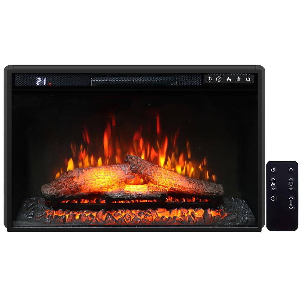 26 in. Electric Fireplace Inserts, Recessed Fireplace Electric with Remote 