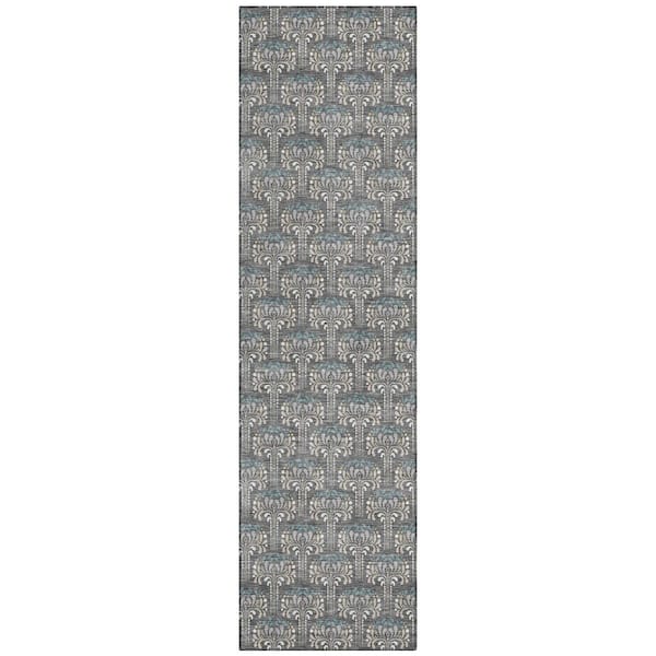 Chantille Machine Washable Indoor/Outdoor Abstract ACN3065 Gray 2 ft. x 7 ft. Runner Rug