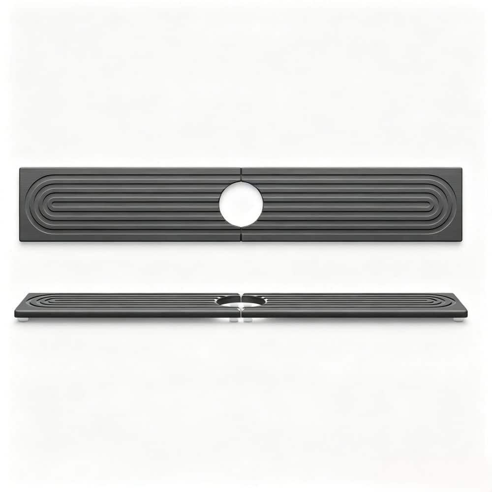 "Quick-Dry Faucet Mat 1-Piece Bath Accessory Set with Sink Protector in Dray Grey(23.6"" x 3.9"")" price history on PriceWatchPro