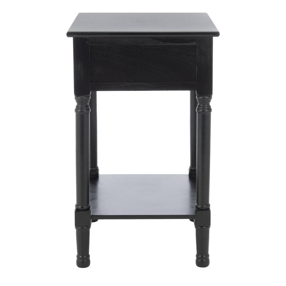 Classic Contemporary Black Accent Table with Basket Drawer