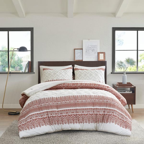 INK+IVY Mila 3-Piece Auburn Cotton King/Cal King Comforter Set