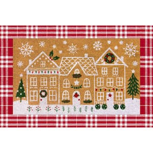 Winter Wonderland Red Plaid 24 in. x 36 in. Holiday Layering Mat