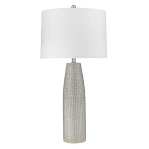 32.75 in. White Standard Light Bulb Bedside Table Lamp