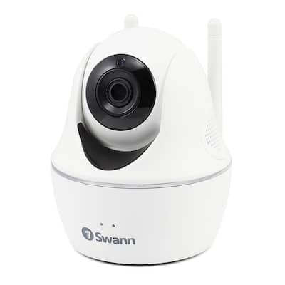 1080p Full HD Wi-Fi Pan and Tilt Wired White Security Camera
