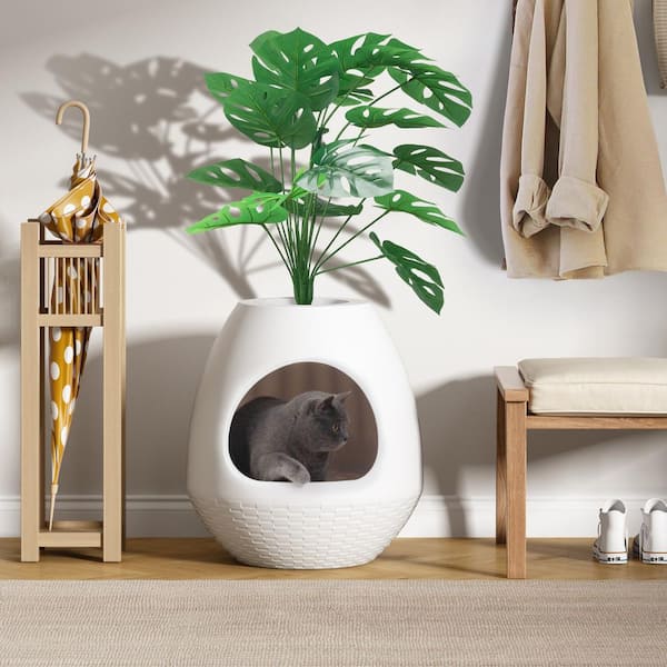 Plant Litter Box, Hidden Cat Litter Box with Artificial Plants, DIY