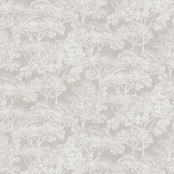 Advantage Teatro Grey Trees Non-Pasted Vinyl Wallpaper