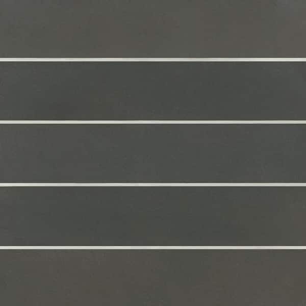 Bedrosians Celine Rectangular 2 in. x 12 in. Matte Black Porcelain Tile (5.48 sq. ft./Case)