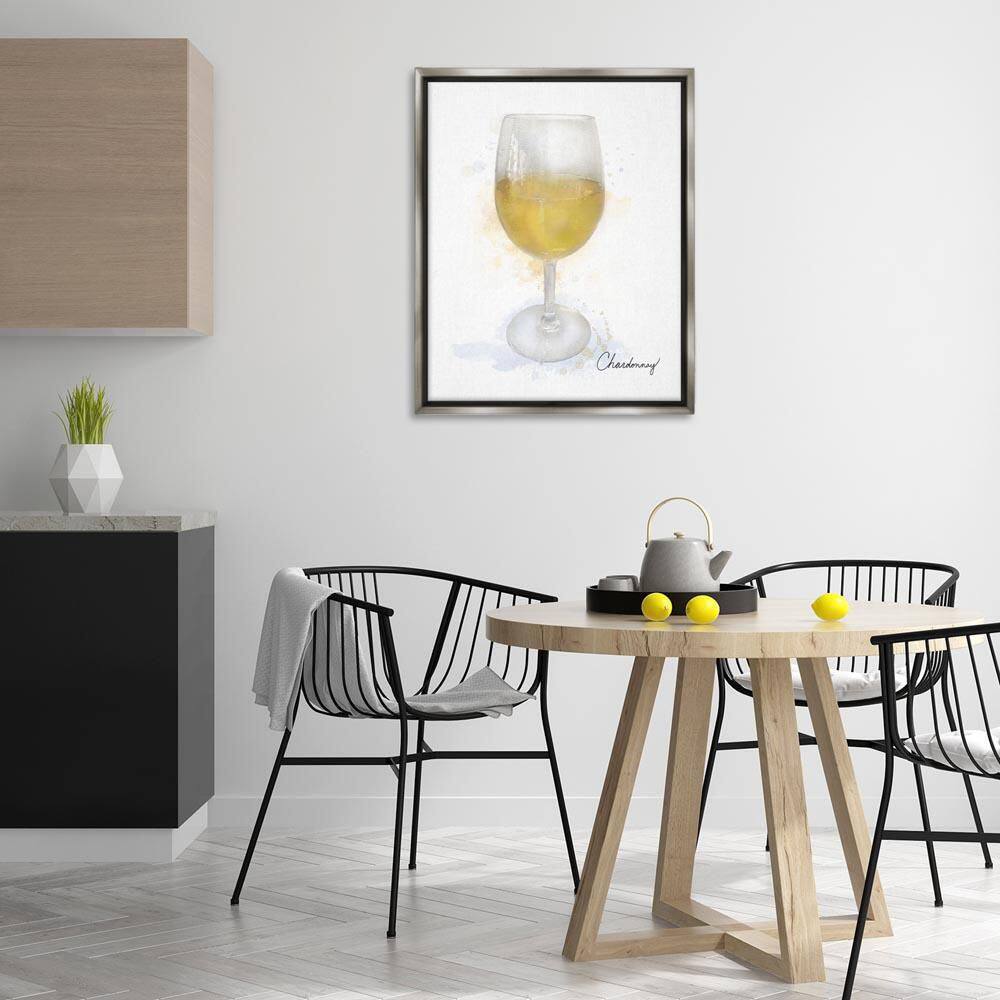 Modern Chardonnay in Glass by Matthew Piotrowicz Gray Floater Frame Food Graphic Art Print 31 in. x 25 in. price history on PriceWatchPro