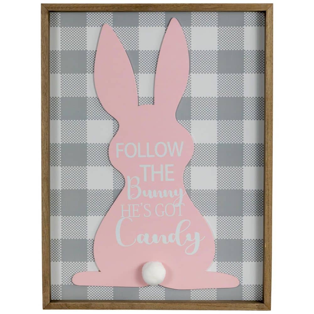 15.75 in. Framed  in.Follow the Bunny He's Got Candy in. Easter Wall Sign price history on PriceWatchPro
