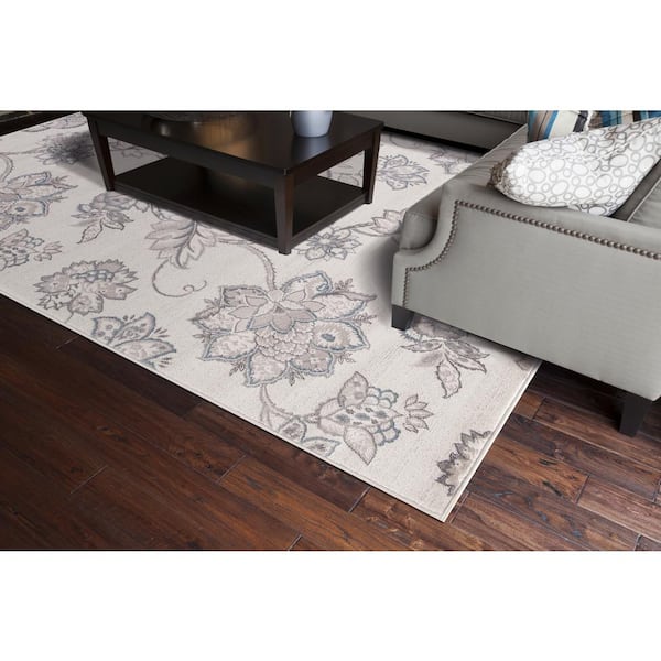 Lara Harmony Ivory 5 ft. x 8 ft. Floral Area Rug