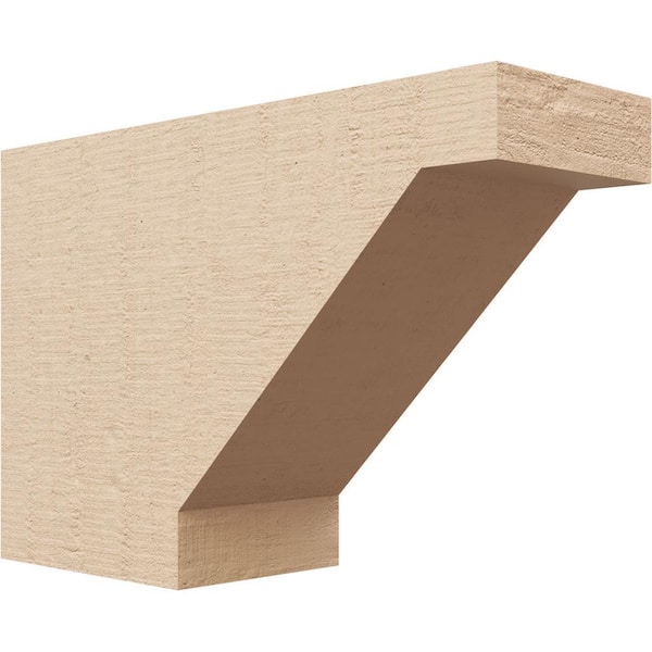 Ekena Millwork 4-in. x 8-in. x 12-in. Burlington Woodgrain, Primed Tan Timberthane Polyurethane Rafter Tail Brace