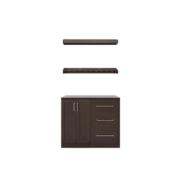 NewAge Products Home Bar 21 in. Espresso Cabinet Set (5-Piece)