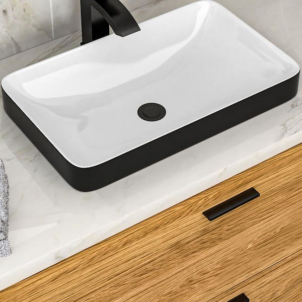 19 in. x 12 in. Drop-In Bathroom Sink in White Ceramic