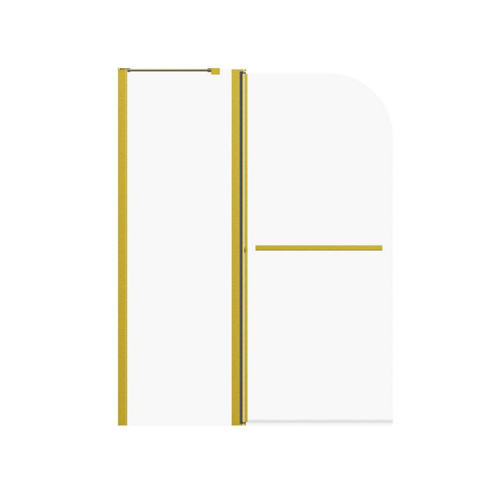 "43 in. W x 58 in. H Frameless Folding Pivot Tub Door in Brushed Gold with 1/4"" SGCC Clear Tempered Glass" price history on PriceWatchPro