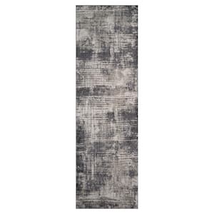 Avant Gray 3 ft. x 9 ft. Abstract Runner Rug