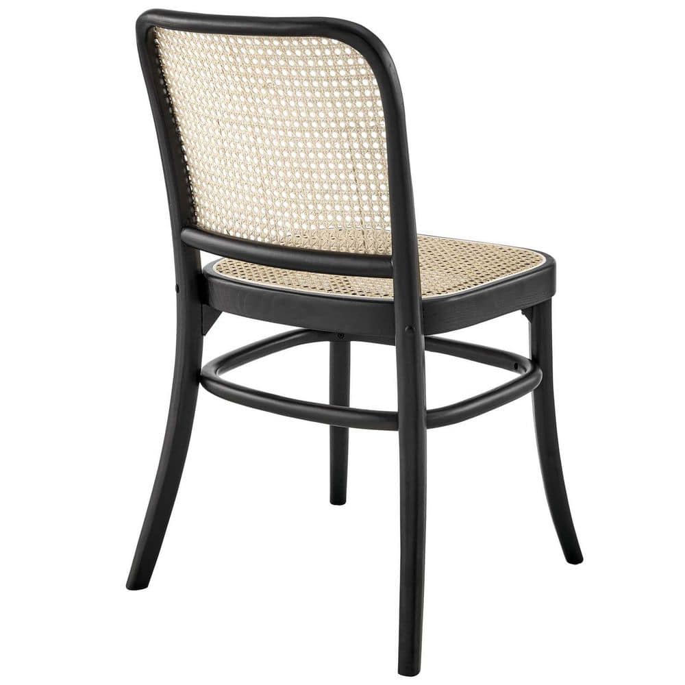 Winona Black Elm Wood and Cane Side Chair