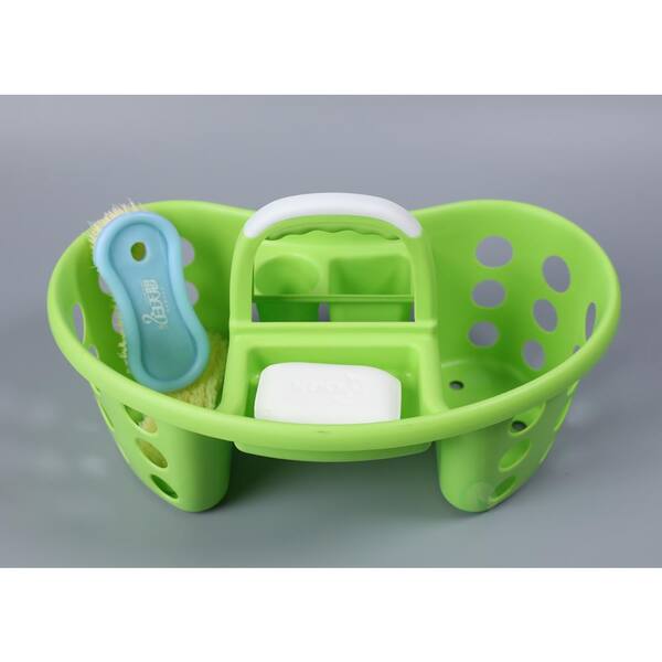 Basicwise Green Portable Plastic Tool and Cleaning Caddy