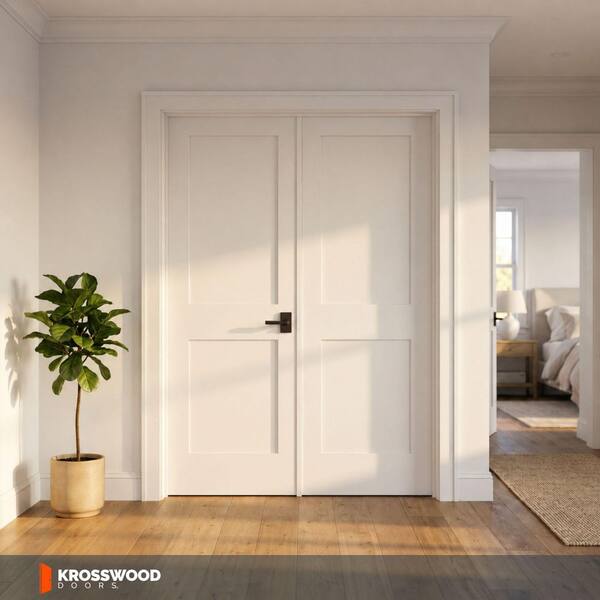 Krosswood Doors 60 in. x 96 in. Craftsman Shaker 2-Panel Left