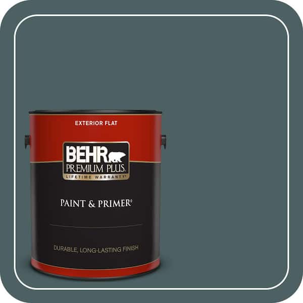 BEHR PREMIUM PLUS 1 gal. #PPU12-20 Underwater color Flat Exterior Paint & Primer