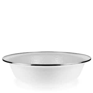 Solid White 4 qt. Enamelware Round Serving Bowl