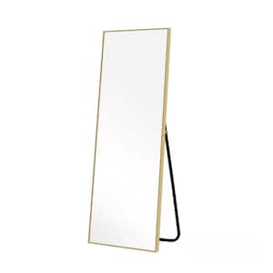 17.3 in. W x 60 in. H Rectangle Light Oak Wood Framed Floor Mirror Full Length Mirror Bedroom Entrance Clothing Store