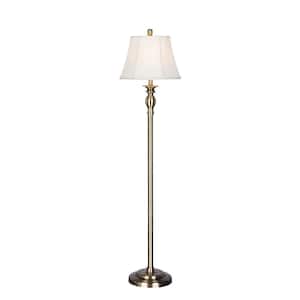 58.5 in. Antique Brass Metal Floor Lamp