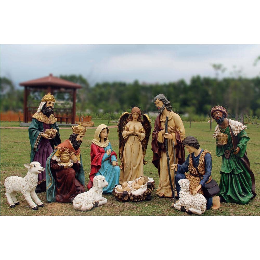Santa's Workshop Inc. 56 in. Outdoor Nativity Set with Creche (12-Piece ...
