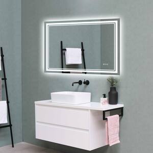 Odele 48 in. W x 36 in. H Medium Rectangular Frameless Anti-Fog Wall Mount Bathroom Vanity Mirror in Silver