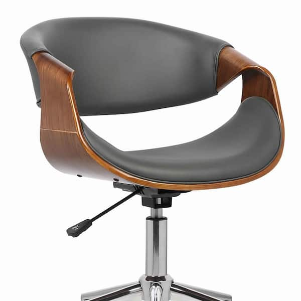 swift brown faux leather adjustable swivel task chair