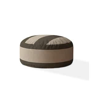 Charlie Green And Beige Cotton Round Pouf Cover Only