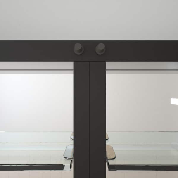 30 in. W x 26 in. H Rectangular Black Aluminum Recessed/Surface Mount Medicine Cabinet with Mirror