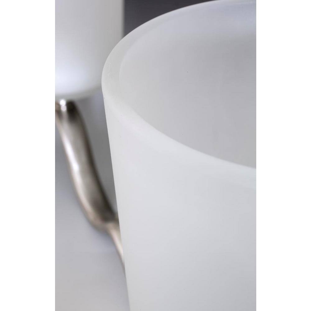 Brushed Nickel 4-Light Bathroom Vanity Fixture with Etched Glass Shades