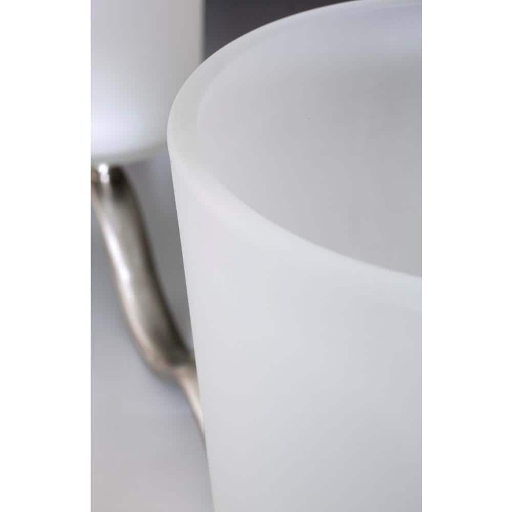 Brushed Nickel 9" Wall Sconce with Etched Glass Shade