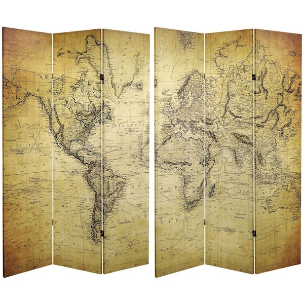 Paravento - Room divider - White-colorful world map - 225x172