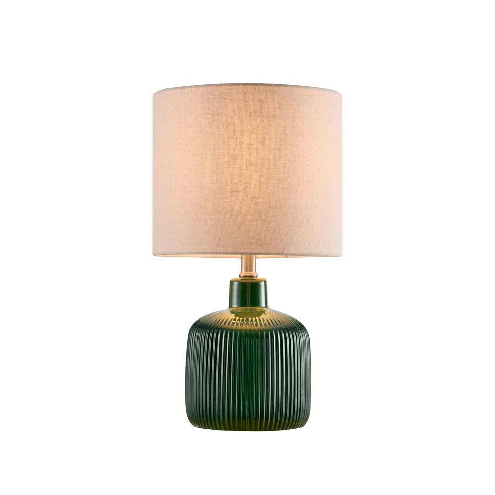 17.5 in. Dark Green Glossy Contemporary Ceramic Table Lamp for Living Room with Natural Linen Shade price history on PriceWatchPro
