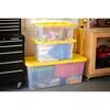 HDX 55 Gal. Tough Storage Tote in Black with Yellow Lid HDX55GONLINE(4) -  The Home Depot