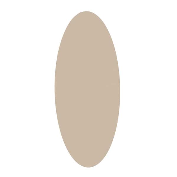 Litton Lane 47 in. x 20 in. Oval Frameless Beige Wall Mirror