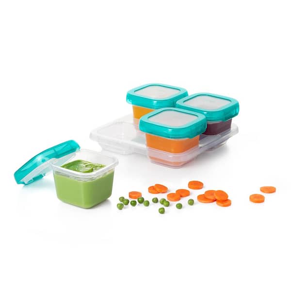 OXO TOT Baby Blocks 6-oz. Teal Freezer Storage Containers 61120200 - The  Home Depot