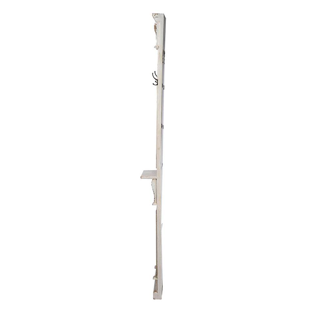 Antique White Full Length Distressed Wood Wall Mirror