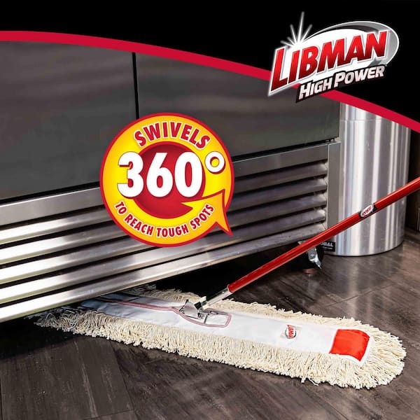 36 in. High Power Heavy Duty Cotton Flat Dust Mop with Steel Handle