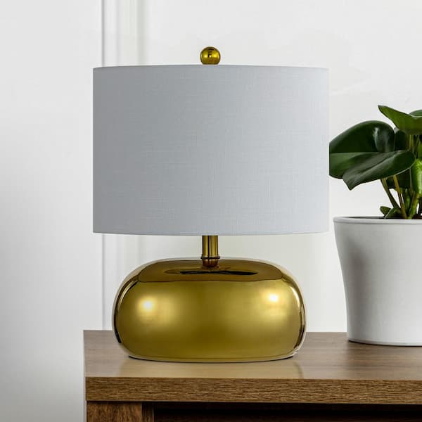 JONATHAN Y Calix 20 in. Mid-Century Glam Ceramic/Iron LED Table