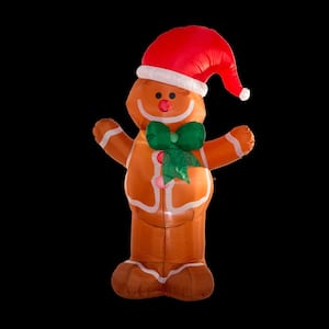 8 ft. Lighted Inflatable Gingerbread Man Decor