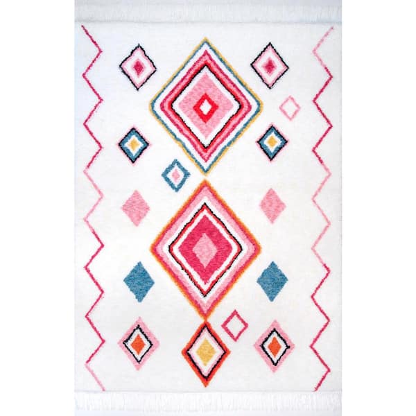 nuLOOM Ingrid Diamond Pink Multi 6 ft. x 9 ft. Area Rug