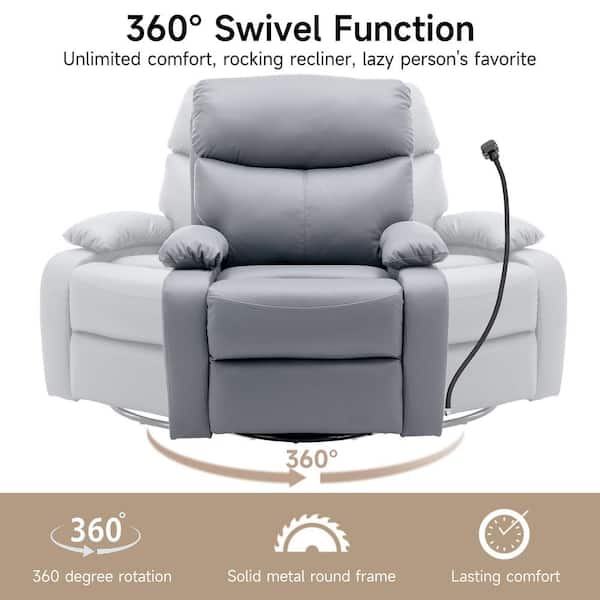 Light gray store rocker recliner