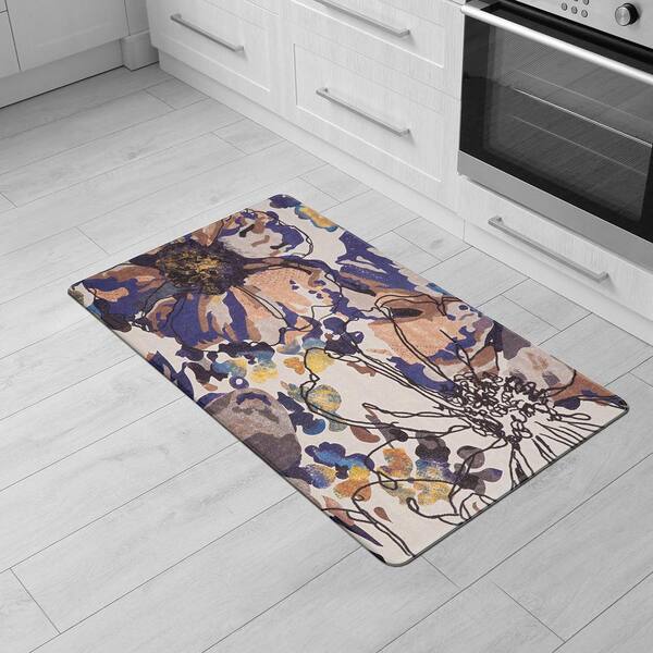 Kitchen Mats Cushioned Anti Fatigue 2 Piece Set, Waterproof Kitchen Mats  for Floor Anti Fatigue, Cat Rug for Kitchen Floor Sink Area and Padded