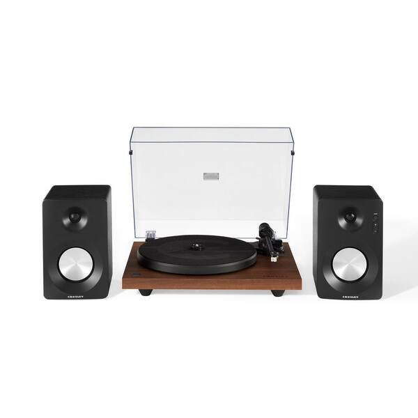 CROSLEY FURNITURE Turntable and Speaker Kit in Walnut KT6101WA The Home Depot