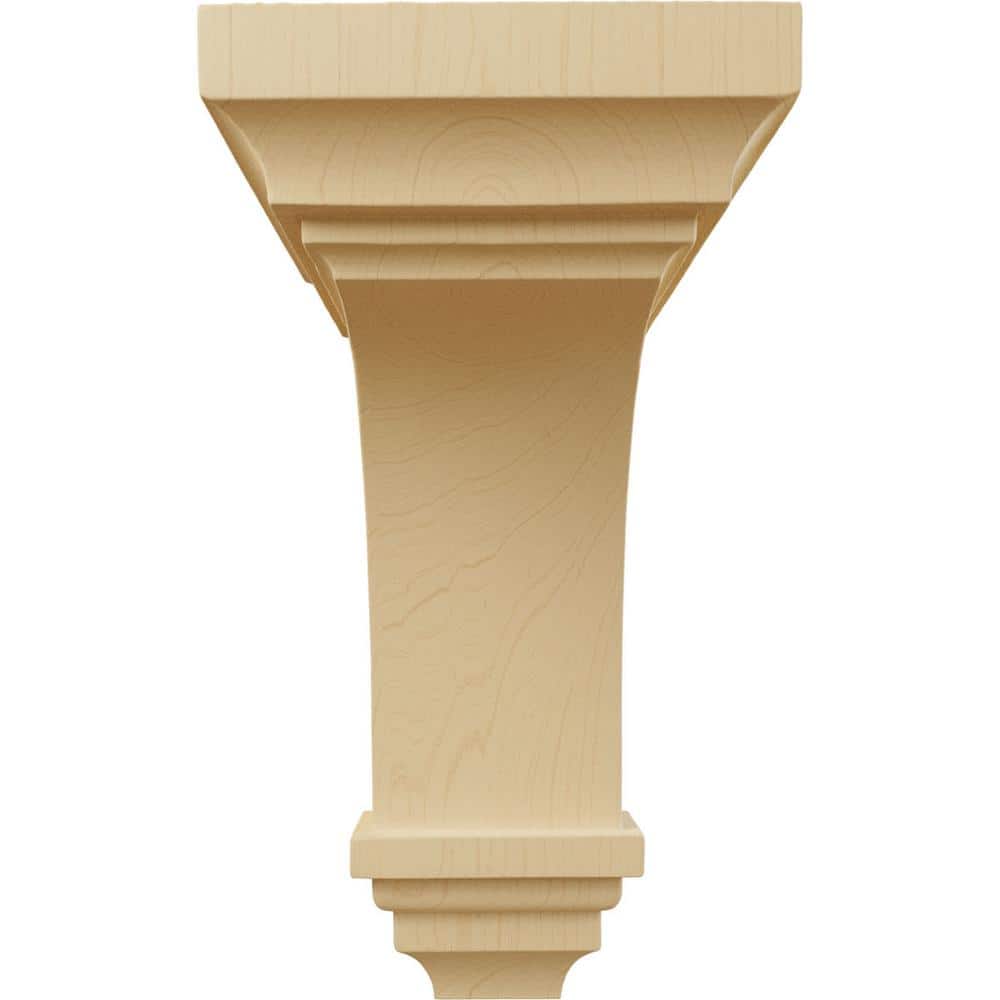 Alder Medium Hand-Carved Wood Corbel, 10" x 5"
