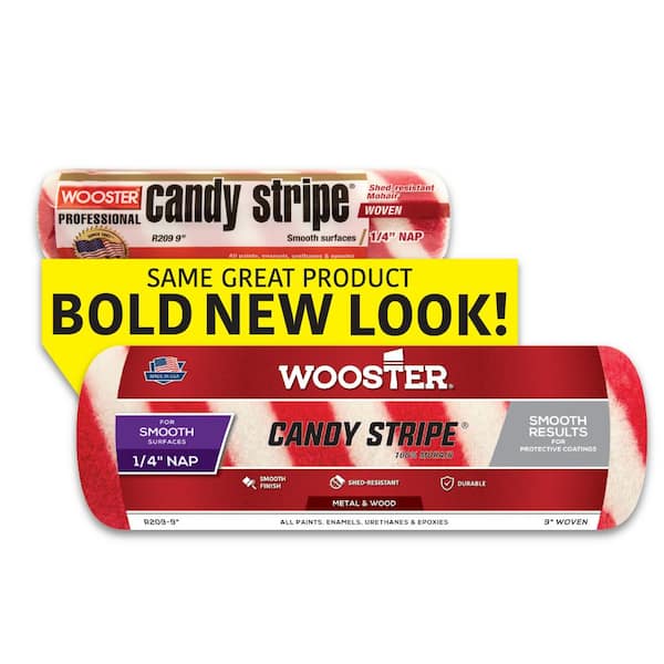 9 in. x 1/4 in. Candy Stripe Mohair Roller Cover
