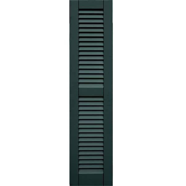 Winworks Wood Composite 12 in. x 52 in. Louvered Shutters Pair #638 Evergreen