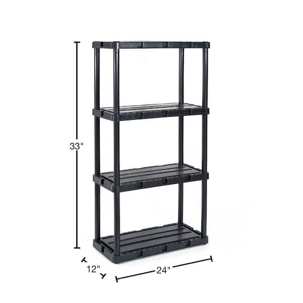 Reviews for Rimax Black 3-Tier Plastic Garage Storage Shelving Unit (36 in.  W x 39 in. H x 18 in. D)